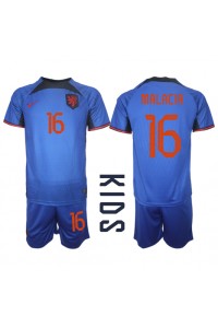 Nederland Tyrell Malacia #16 Babytruitje Uit tenue Kind WK 2022 Korte Mouw (+ Korte broeken)